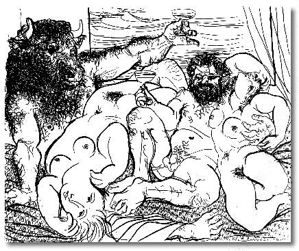 Pablo Picasso Bacchic Scene With Minotaur Scene Bacchique Au - Click Image to Close